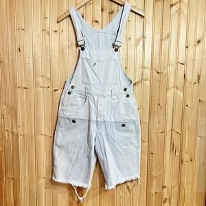 VTG Overalls GUESS BY GEORGE MARCIANO Womens Sz 2 Light Denim Patterned Cut Offs